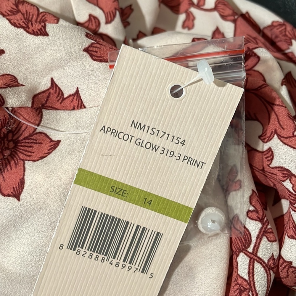 NWT - Nanette Lepore Apricot Glow Print Dress - Size 14 - Picture 4 of 4